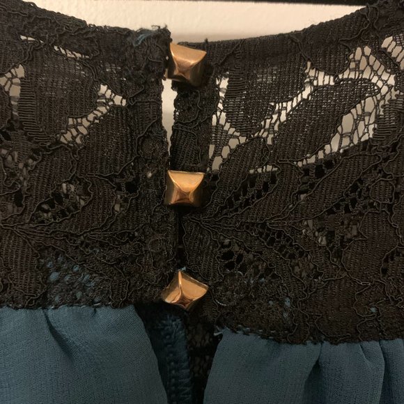 Eclipse Teal Green and Black Lace Dress - Picture 3 of 3